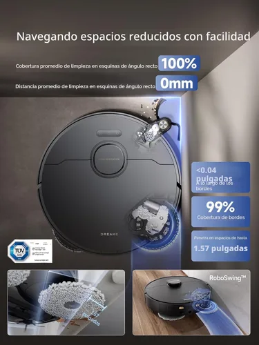 Miniatura 4 de DREAME X40 Ultra Aspiradora Robótica con Trapeador Removible y Elevable, Succión de 12,000Pa, Limpieza Extensiva con Cepillo Lateral, Trapeador