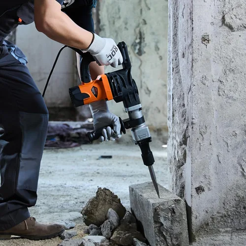 Miniatura 9 de VEVOR Martillo de demolición Jack Hammer, MAX 1400W Martillo eléctrico de alta resistencia, rompedor de concreto 2900 BPM 2 piezas de cinceles