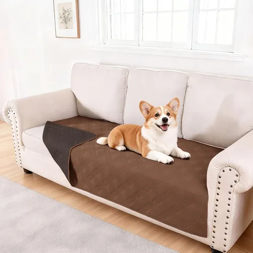 Miniatura 111 de hyha Manta impermeable para perros, manta reversible para cama de mascotas, funda suave para sofá/sillón lavable para perros, fundas impermeables