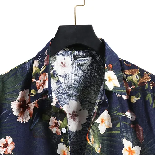 Miniatura 4 de Flower Hawaiian Shirt Men Short Sleeve Fashion Cooling Summer Beach Shirt Tropical Floral Casual Button Down Shirt Top