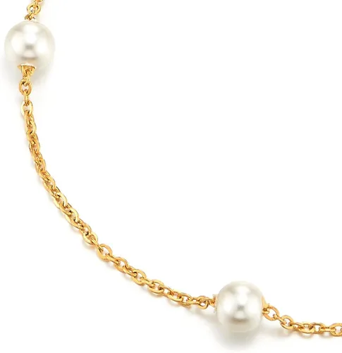 Miniatura 2 de Elegante pulsera tobillera de cadena de eslabones de acero inoxidable con dijes de perlas, ajustable
