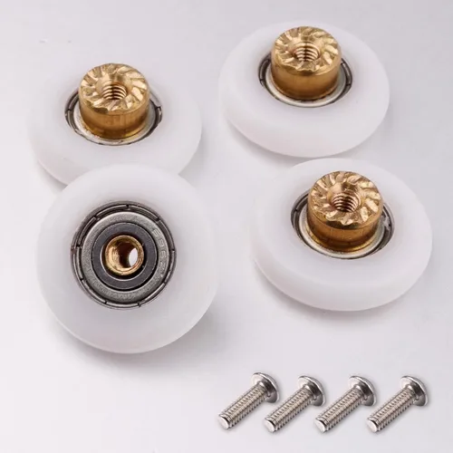 Miniatura 6 de Atoplee Ruedas para puerta de ducha – 4 piezas de repuesto de 0.71 pulgadas (0.748 in) para puerta corrediza de cristal de baño
