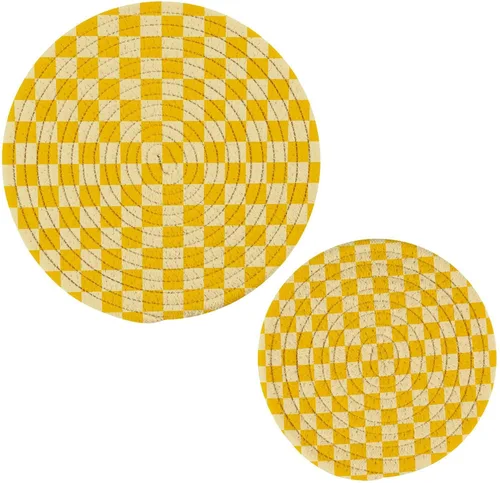 Miniatura 40 de Salvamanteles para platos calientes, ollas y sartenes, 2 soportes para ollas, resistentes al calor, de algodón, redondos, para encimera de cocina