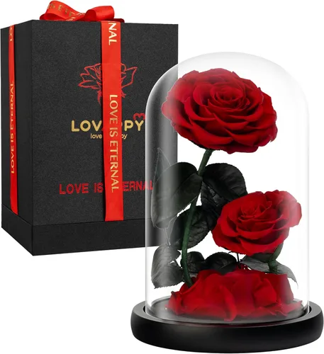 Miniatura 16 de Rosa Preservada para Siempre – Rosa Eterna en Cúpula de Cristal – Rosa de la Bella y la Bestia para Mamá – Flores Frescas para Entrega Prime