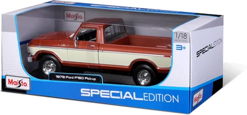 Miniatura 6 de Maisto - Modelo a escala 1:18 compatible con la réplica en miniatura Ford F150 Pick-up clásica vintage coleccionable de 1979 (Crema)