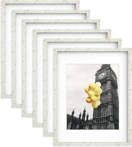 Miniatura 15 de Juego de 6 portarretratos de 5 x 7, para galería de fotos de 4 x 6 pulgadas con paspartú o de 5 x 7 pulgadas sin paspartú, marcos de fotos para Negro