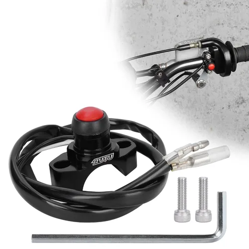 Miniatura 9 de Interruptor universal CNC para motor de motocicleta con placa trasera de montaje para botón de parada, arranque y muerte para motocicleta, ATV, Dirt