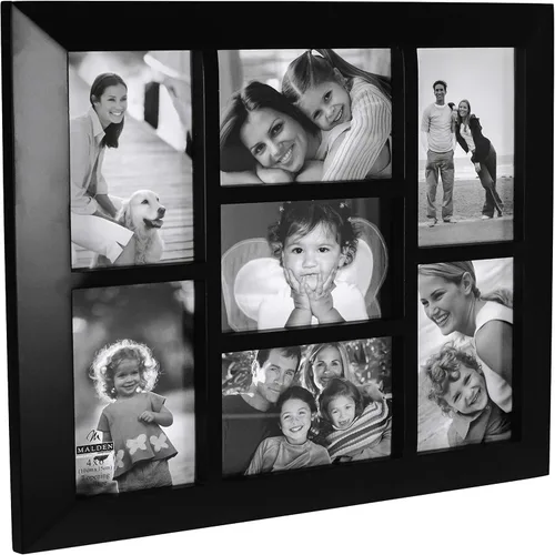 Miniatura 2 de Malden International Designs - Marco de foto tipo collage biselados de madera de nogal para 3 fotos de 4 x 6".