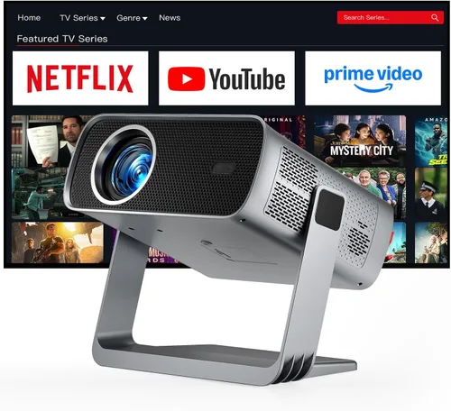 Proyector [Aplicación con licencia oficial y enfoque automático] con WiFi y Bluetooth, XuanPad Proyector portátil Full HD 1080P, soporte giratorio