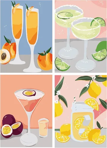 Miniatura 9 de Yeaqee 4 piezas de kits de arte de diamante DIY para pintura adulta, adornos de diamantes estéticos para la pared, adornos estéticos