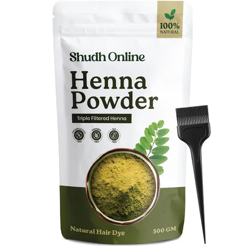 Miniatura 9 de Shudh Online Polvo de henna pura para tinte de color y piel - Rajasthani Mehndi natural triple tamizado (3.5 oz 3.53 oz) Tinte Natural Gena Para