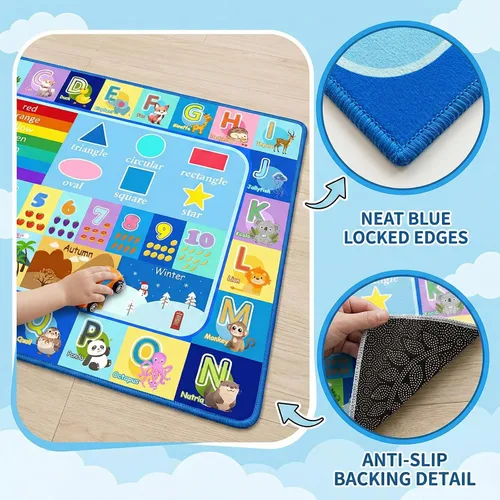 Miniatura 2 de Alfombra infantil para sala de juegos, dormitorio, 2.5 x 4 pies, alfombra educativa ABC para aula, guardería, alfombra antideslizante de aprendizaje