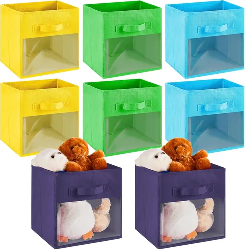 Miniatura 9 de Marsui 8 cubos de almacenamiento con ventana transparente de 11 pulgadas, cubos organizadores para armario, habitación del bebé, sala