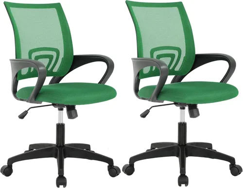 Miniatura 16 de Meet perfect Silla de oficina con respaldo medio, moderna silla ejecutiva de escritorio para computadora, silla giratoria con ruedas, silla
