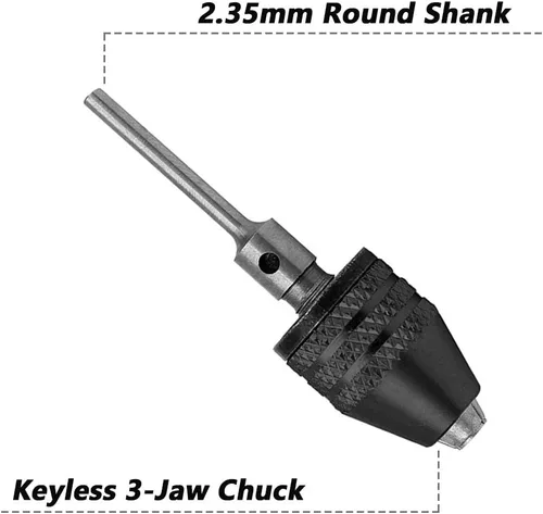 Miniatura 7 de Mesee 2 adaptadores de conversión de pinza de mandíbula sin llave, convertidor de portabrocas de 0.3 a 0.134 in, herramienta de brocas de molienda