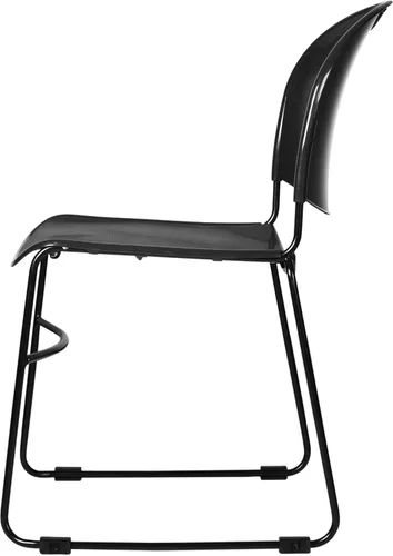 Miniatura 7 de OEF Furnishings OEF850-CL/4 Silla apilable comercial ultra compacta (negro simple, paquete de 4)