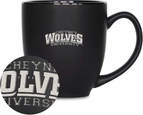 Miniatura 151 de Rico Industries - Taza de cerámica mate negra con grabado láser estándar de 15oz para NCAA (escuelas T & U) - Para bebidas calientes o frías