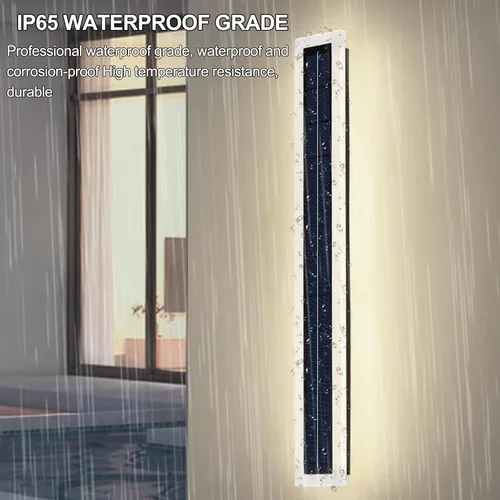 Miniatura 3 de Luces de pared solares al aire libre impermeables, lámpara de pared LED de montaje de 10W con pantalla de acrílico de 60 cm de largo, lámparas