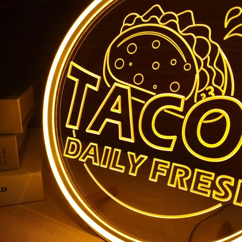 Miniatura 2 de Letrero de neón para barra de tacos, burritos, con luz LED para exhibición de negocios, restaurante mexicano, tienda, decoración de cocina, comedor
