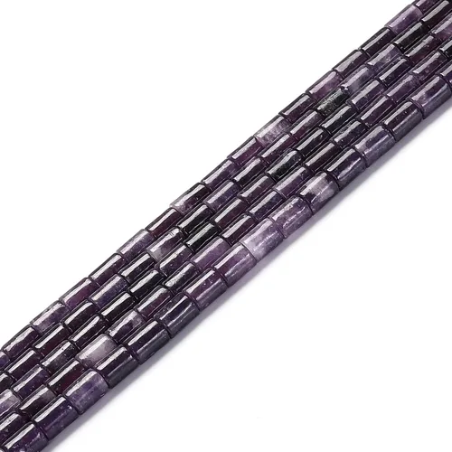 Miniatura 2 de JM Design Lepidolita Lisa Tubo Cilindro Granos Tamaño 0.236x0.315 in 15.5 '' Strand para la fabricación de joyas