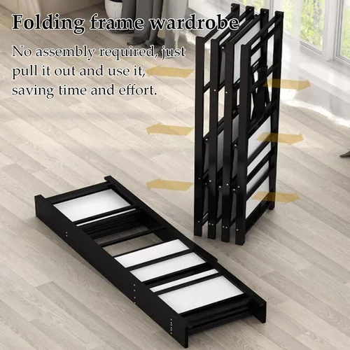 Miniatura 2 de large closets Folding Closet with Cloth Cover Clothes Closet Portable Wardrobe Closet Metal Iron Frame Closets for Bedroom Large Closet Space-saving