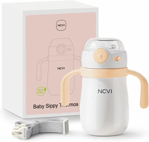 Miniatura 10 de NCVI PPSU Vaso con Pajita para Leche a Prueba de Derrames para Niños Pequeños de 1-3 Años, Botella de Agua Ligera de Entrenamiento para Bebés