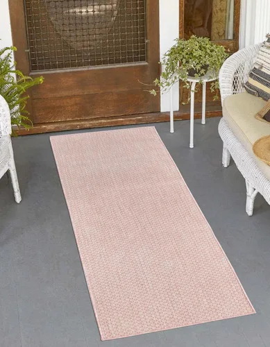 Miniatura 37 de Unique Loom Collection Alfombra de Área Plana Casual de Transición Sólida Jaspeada para Interiores/Exteriores (Pasillo 2' x 6' 1", Azul/Azul Marino)
