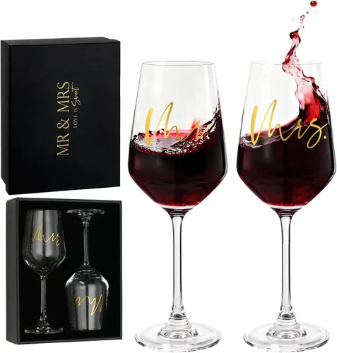 Miniatura 22 de AW BRIDAL Copas de vino Mr and Mrs Regalos de boda para parejas 2026, regalo de compromiso para parejas recién comprometidas, regalos de despedida