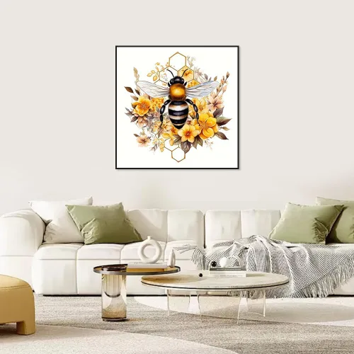 Miniatura 2 de SJUTOUCI Kits de pintura de diamantes para adultos, kits de arte de diamantes de abeja para principiantes 5D DIY flor diamante puntos arte