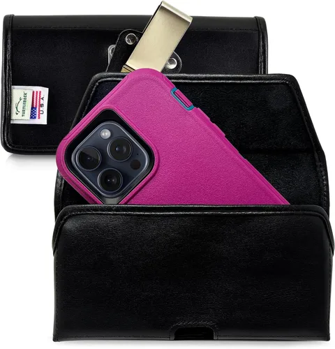 Turtleback Clip para cinturón para iPhone 16 Pro Max, 15 Pro Max, 14 Pro Max - Grande: se adapta con fundas de estilo voluminoso Defender, cuero