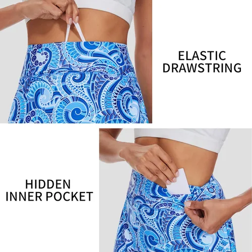 Miniatura 3 de M MOTEEPI - Falda pantalón de golf para mujer, hasta la rodilla, falda pantalón deportiva de tenis con bolsillos