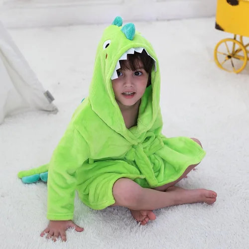 Miniatura 6 de LOLANTA Boys' Girls' Hooded Bathrobe Soft Animal Plush Robe Kids Sleepwear Dressing Gown Gift 2-8 Years