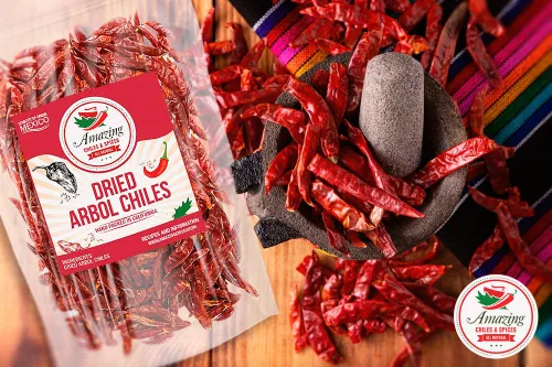 Miniatura 3 de Chile De Arbol 8oz - Pimientos rojos enteros secos, sin tallo de primera calidad, bolsa resellable. Uso en platos mexicanos, chinos y tailandeses.