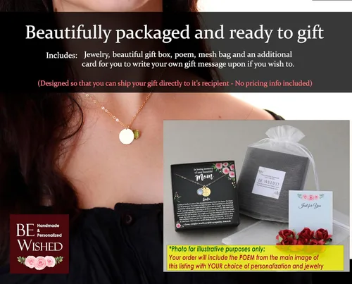 Miniatura 14 de Be Wished Personalized Graduation Gifts for Women, Birth Flower Necklace with Meaningful Message. Goldfilled or 925 Sterling Silver