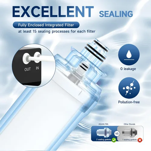 Miniatura 8 de AQUALTRA USF-3F-15 Sistema de filtro ligeramente alcalino para debajo del fregadero, 8K-40K Gal con grifo, reduce PFOA, PFOS, cloro, plomo