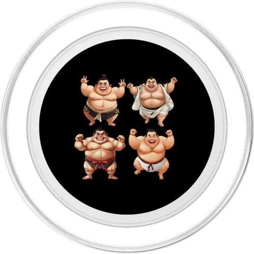 Miniatura 2 de Divertido luchador de sumo gordo 4 luchadores de sumo PopSockets MagSafe PopGrip para iPhone