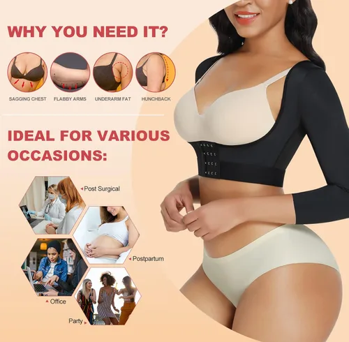 Miniatura 5 de FeelinGirl Post Surgery Arm Compression Sleeves Upper Arm Shaper Lipo Garment Posture Corrector Shapewear Tops