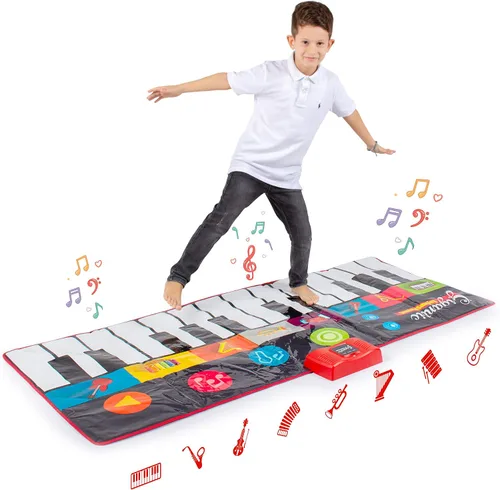 Miniatura 7 de Abcotech - Alfombrilla de piano de suelo para niños, teclado gigante de pista de baile, juguetes sensoriales Modos de reproducción, grabación