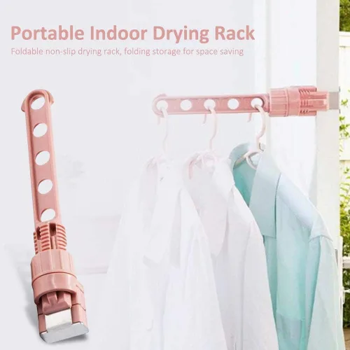 Miniatura 2 de Percha de plástico de gran capacidad, plegable, portátil, diseño elegante, fácil de instalar, multiusos