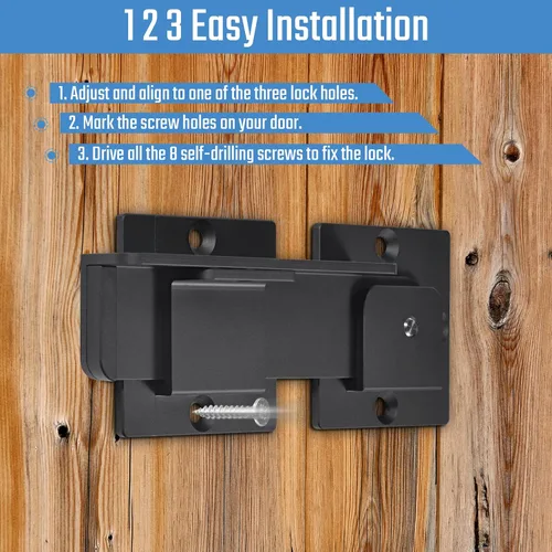 Miniatura 6 de Pestillo de Compuerta Abatible de 7.5" con Agujeros para Candado, Pestillo de Compuerta de Aleación de Aluminio Resistente de 4mm para Cerca
