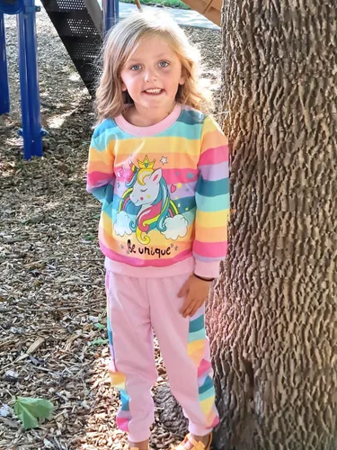 Miniatura 2 de Conjunto de 2 piezas de sudadera de manga con volantes y leggings para niñas de 2 a 10 años