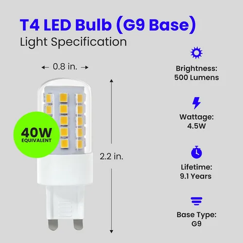 Miniatura 3 de FEIT BPG940/830/LED - Bombilla LED G9, 500 lúmenes, color blanco cálido