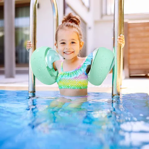 Miniatura 2 de WYRIAZA Flotadores de brazo para niños (1-6) – Flotadores de natación para niños pequeños con 3 bolsas de aire (XS, S) – Se adapta a 13-44 libras