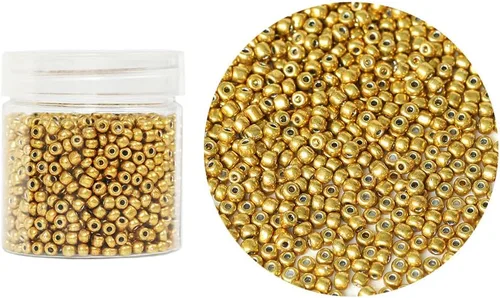Miniatura 19 de Bala&Fillic Cuentas de semillas de vidrio sueltas de color amarillo claro opaco de 0.157 in, alrededor de 1400 piezas/3.88 oz en caja 6/0, cuentas