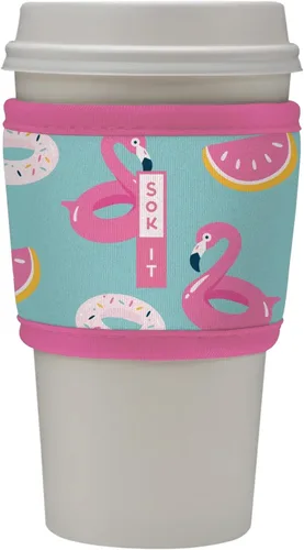 Miniatura 27 de Sok It HotSok Coffee & Tea - Funda de neopreno con aislamiento reutilizable (floral abstracto)