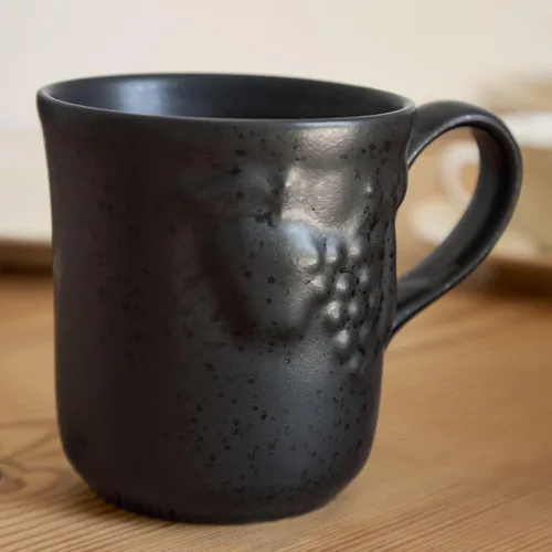 Miniatura 4 de Casafina Taza de cerámica de cerámica de 10 onzas, colección Madeira Harvest, negro mate, apto para microondas y lavavajillas, acristalamiento
