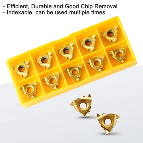 Miniatura 2 de Herramientas de corte de torno de metal – 1/2" y 5/8" soporte para herramientas de roscado barras de mandrinar con 10 piezas de insertos de carburo