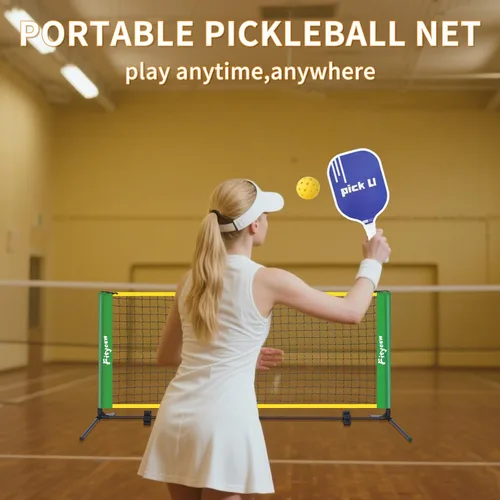 Miniatura 6 de Red de pickleball pequeña de 6 pies para exteriores, red de práctica para interiores y exteriores, equipo de ayuda para entrenamiento