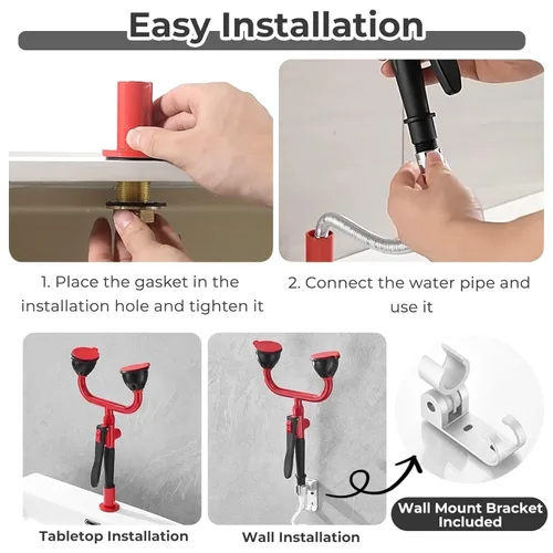 Miniatura 7 de Portable Eye Wash Station with Drench Hose, Handheld Eyewash Station for Dangerous Worksites, Wall and Deck Mounted Eye Wash Kit, Handheld Eye Face