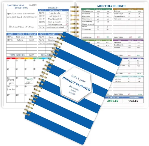 Miniatura 14 de Planificador de presupuesto, organizador mensual de finanzas, seguimiento de gastos, libro de cuentas sin fecha, agenda, comienza a gestionar tu